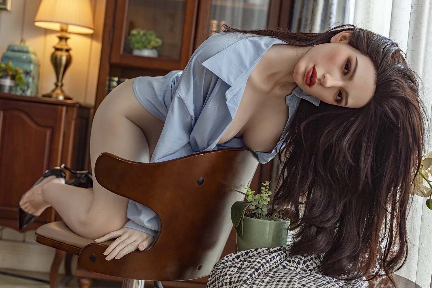 海外美乳熟女 ダッチワイフ エロいフルシリコン製 シリコンヘッド Adan 169cm T169 B84 W58 H93 38KG 27